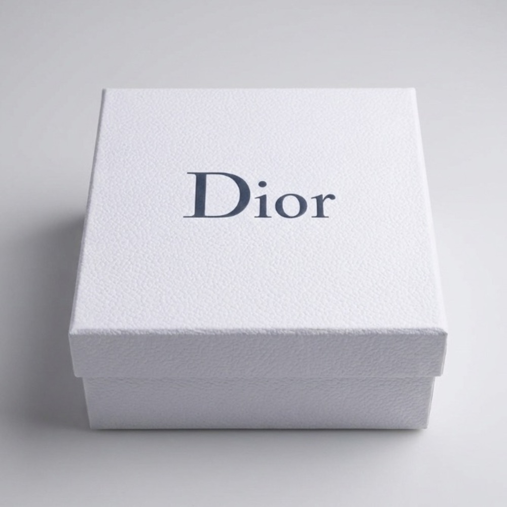DIOR White Textured Square Empty Gift Box 8x8x3.5